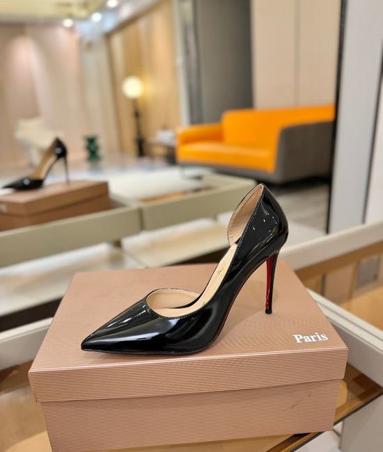 Christian Louboutine D Orsay Pumps Patent Leather Red Sole Multiple Heel Heights