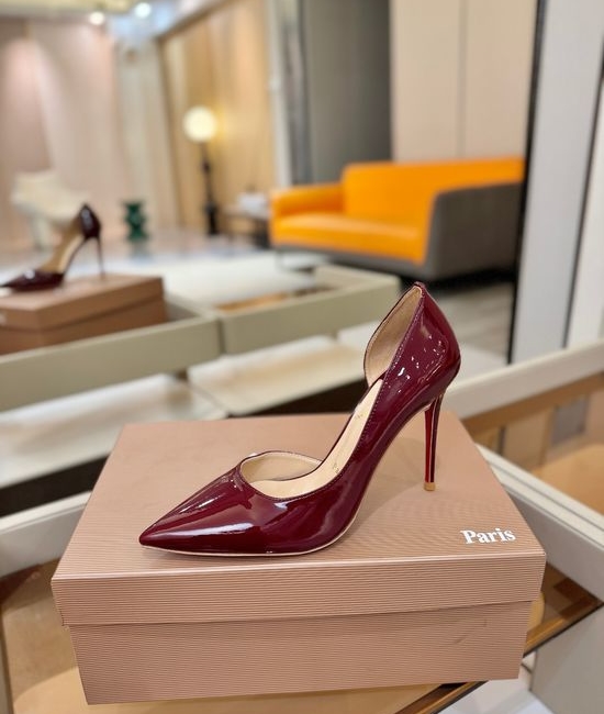 Christian Louboutine D Orsay Pumps Patent Leather Red Sole Multiple Heel Heights