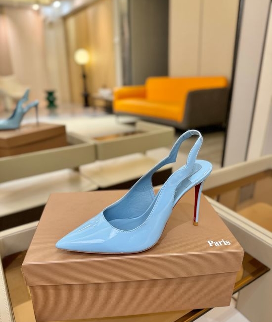 Christian Louboutine Wave-back High Heels Patent Leather Upper Genuine Leather Sole