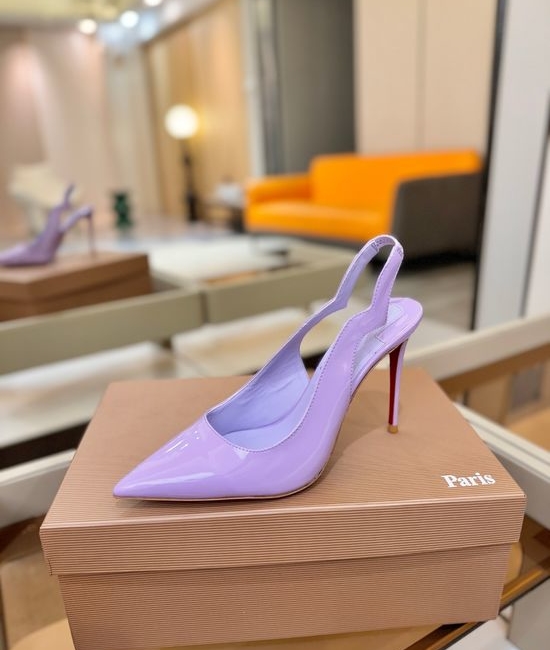 Christian Louboutine Wave-back High Heels Patent Leather Upper Genuine Leather Sole
