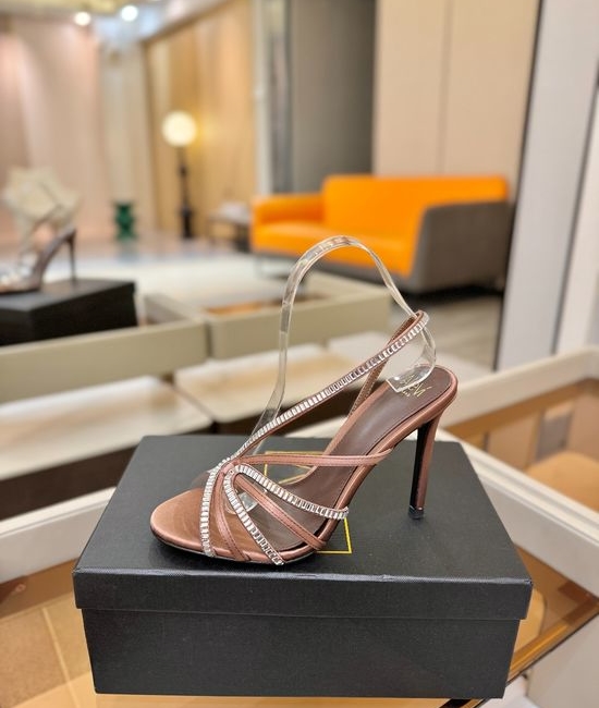 Alevi Milano Rhinestone Embellished High Heel Sandals Silk Upper