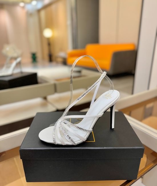 Alevi Milano Rhinestone Embellished High Heel Sandals Silk Upper