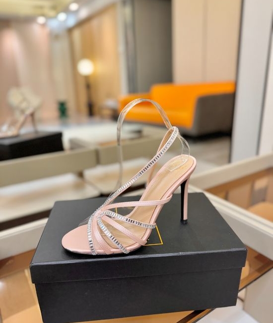 Alevi Milano Rhinestone Embellished High Heel Sandals Silk Upper