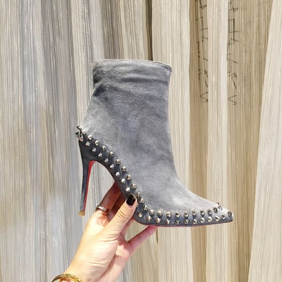 Christian Louboutine Imported Leather Stiletto Pointed Toe Dress Boots