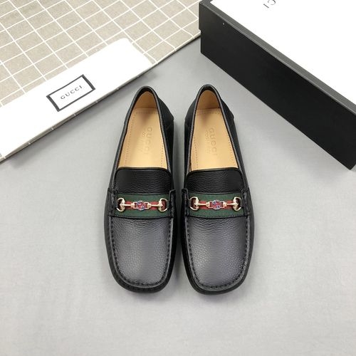 Gucci Cowhide Loafers With Interlocking G Details