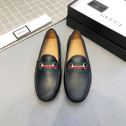 Gucci Cowhide Loafers With Interlocking G Details