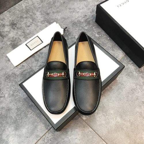 Gucci Cowhide Loafers With Interlocking G Details