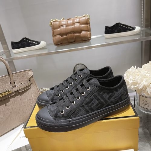 Fendi Domino Sneakers Denim FF Embroidery