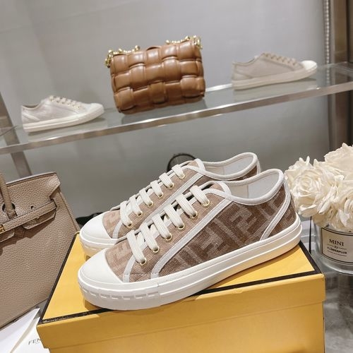 Fendi Domino Sneakers Denim FF Embroidery