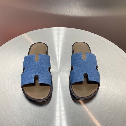 Hermes Classic H Slippers With Leather Outsole