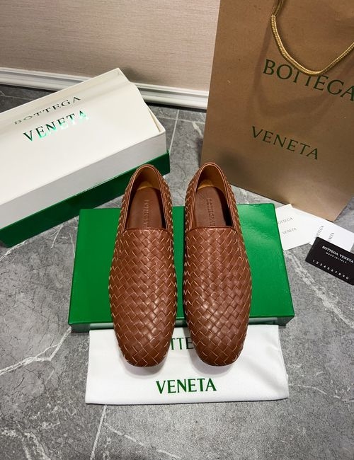 Bottega Veneta BV Woven Sheepskin Shoes With Leather Outsole