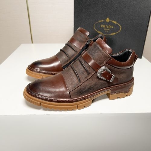 Prada Minimalist Leather Chelsea Boots
