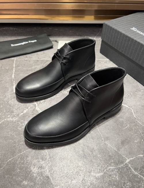 Zegna Suede Leather Splicing Casual Ankle Boots
