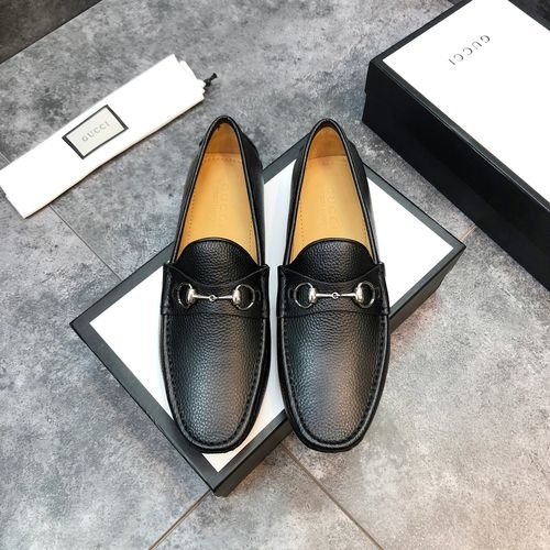 Gucci Cowhide Loafers With Interlocking G Details