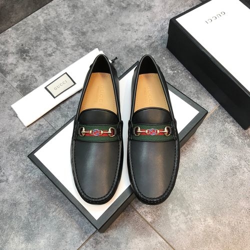 Gucci Cowhide Loafers With Interlocking G Details