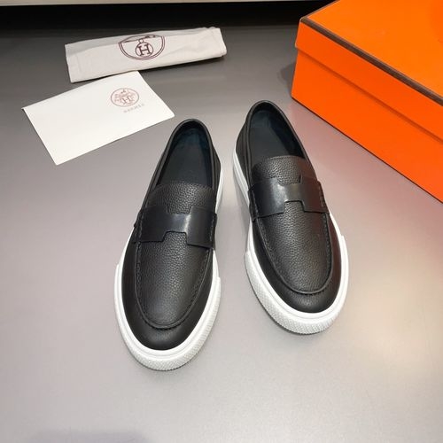 Hermes Calfskin Slip-on Loafers