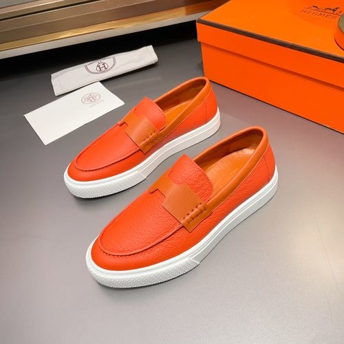 Hermes Calfskin Slip-on Loafers