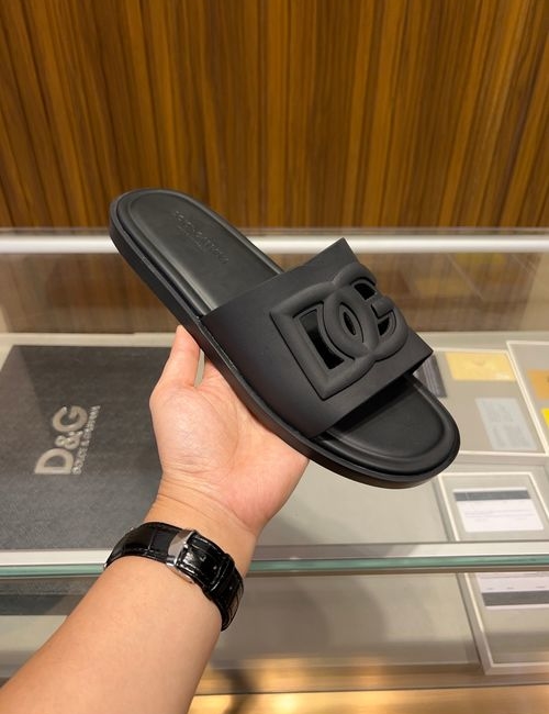 Dolce & Gabbana DG Logo Embellished Hollow Out Beach Slides