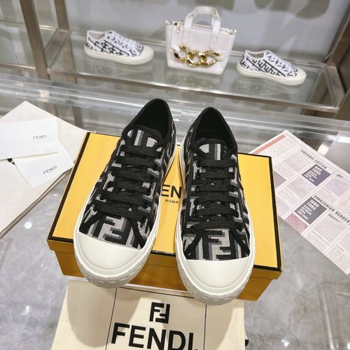 Fendi Domino Sneakers Denim FF Embroidery