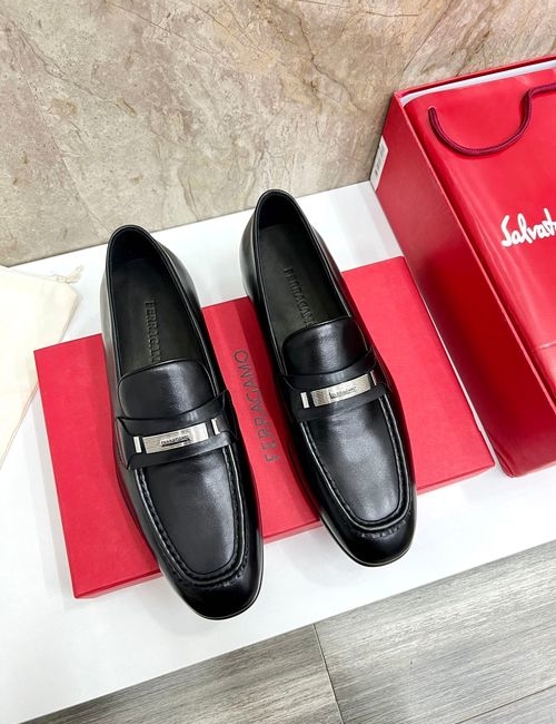 Ferragamo Gancini Buckle Moccasin Loafers