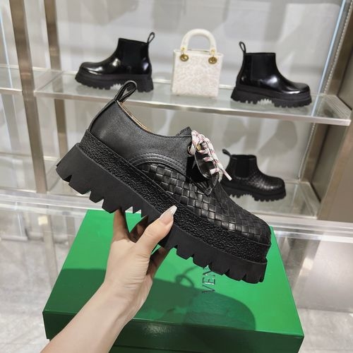 Bottega Veneta BV Lace Up Casual Shoes Woven Craft