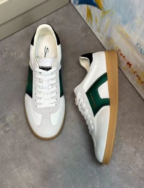 Santoni Leather Casual Shoes Mesh Lining IP TPU Sole