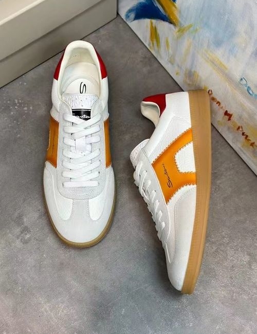 Santoni Leather Casual Shoes Mesh Lining IP TPU Sole