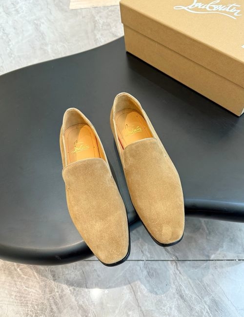 Christian Louboutin Red Sole Patterned Leather Loafers