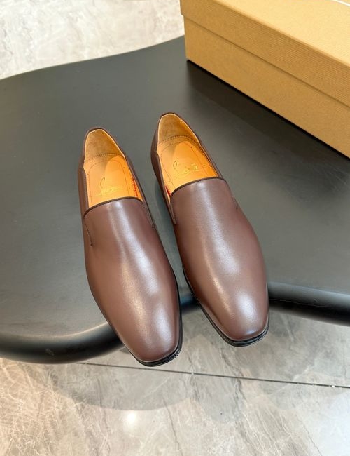 Christian Louboutin Red Sole Patterned Leather Loafers