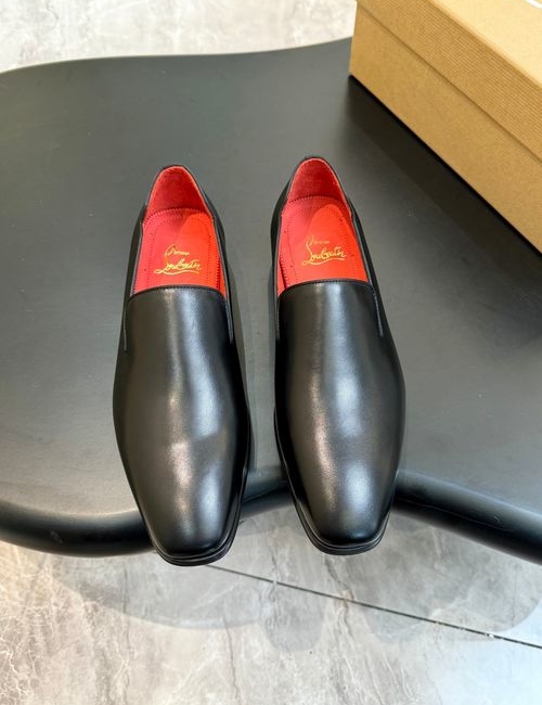 Christian Louboutin Red Sole Patterned Leather Loafers
