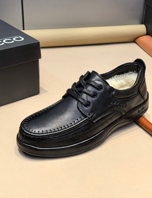 Ecco Grain Leather Wool Lined Loafers