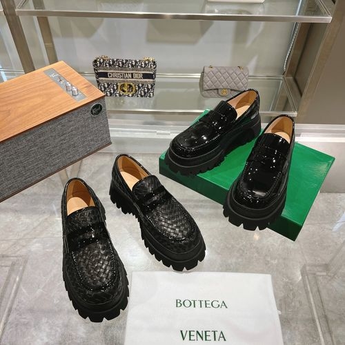 Bottega Veneta BV Thick Sole Loafers With Weave Pattern