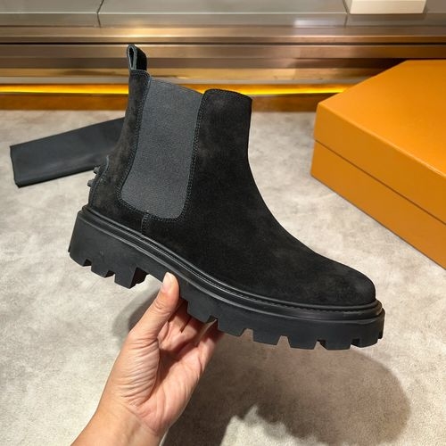 Tods Mid-top Loafer Martin Boots In Suede