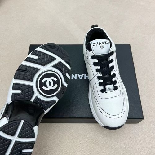 Chanel Panda Color Casual Leather Sneakers