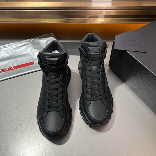 Prada Cowhide Ankle Boots With Leather Lining