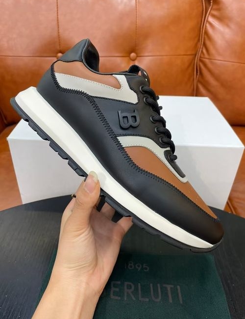 Berluti Stitched Leather Casual Sports Shoes