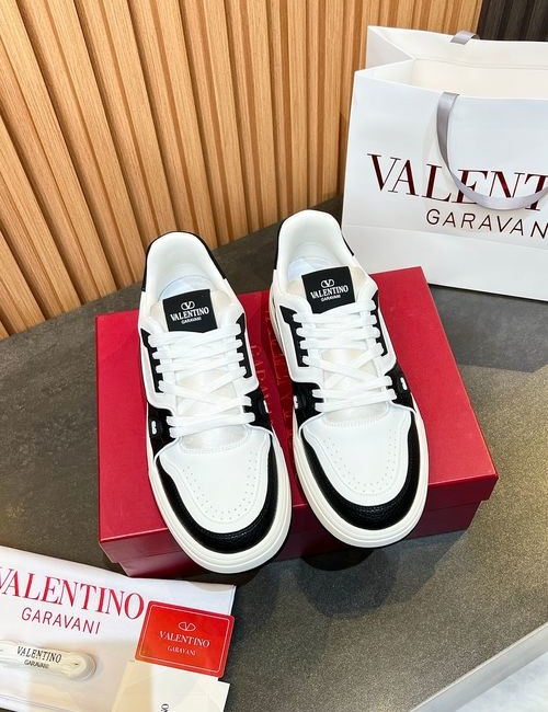 Valentino Couple Sneakers With Calfskin Upper And Rubber Sole