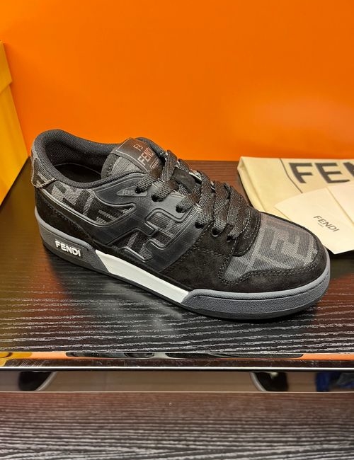 Fendi Match Trainer Sneakers Canvas Suede Upper TPU Sole