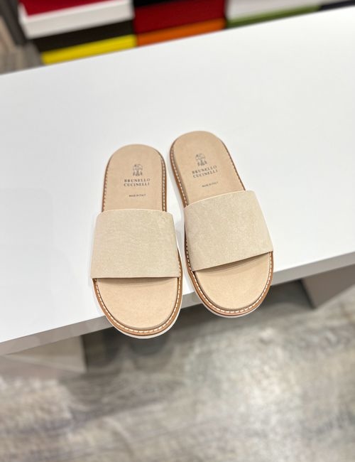 Brunello Cucinelli BC Suede Cowhide TPU Foam Slides