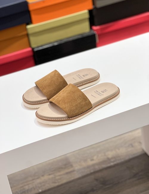 Brunello Cucinelli BC Suede Cowhide TPU Foam Slides