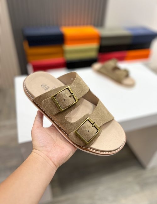 Brunello Cucinelli BC Suede Cowhide TPU Foam Slides