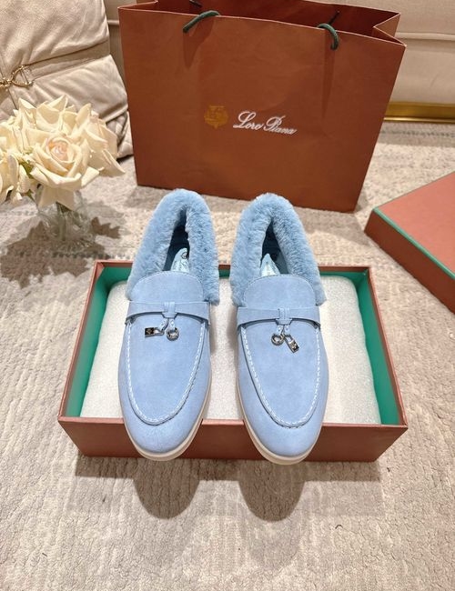 Loro Piana LP Knit Rabbit Fur Single Shoes