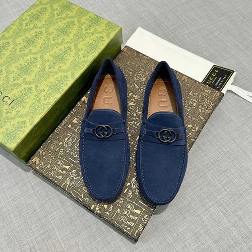 Gucci Cowhide Loafers With Interlocking G Details