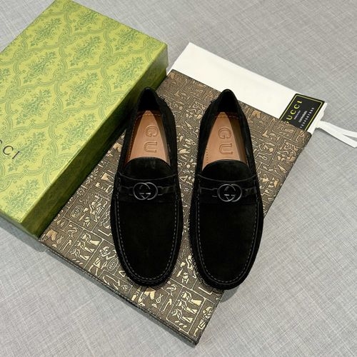 Gucci Cowhide Loafers With Interlocking G Details