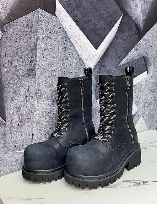 Balenciaga Stomper Chunky Lace-up Work Boots