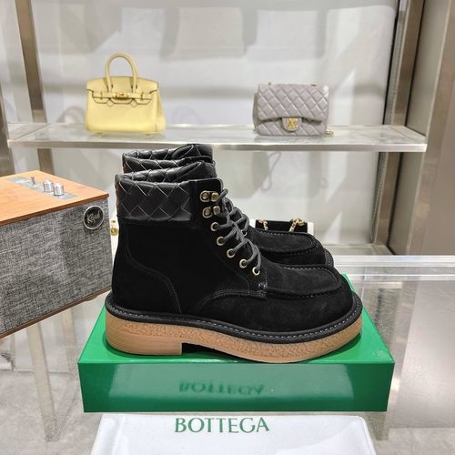 Bottega Veneta BV Square Toe Suede Ankle Boots