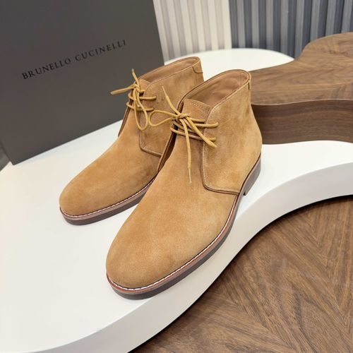 Brunello Cucinelli BC Suede Chelsea Boots With Rubber Sole