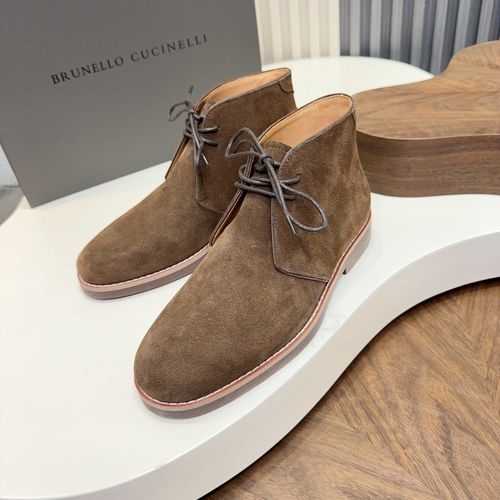 Brunello Cucinelli BC Suede Chelsea Boots With Rubber Sole