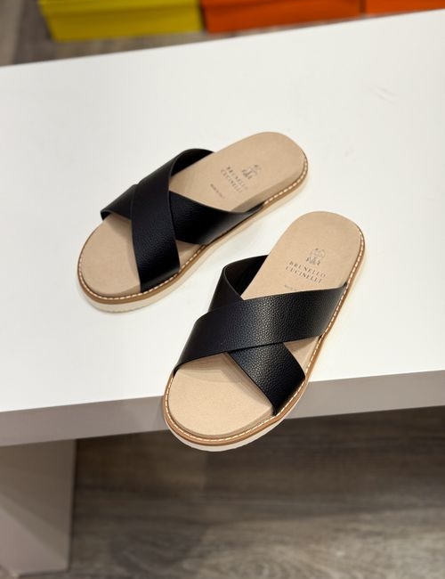 Brunello Cucinelli BC Suede Cowhide TPU Foam Slides