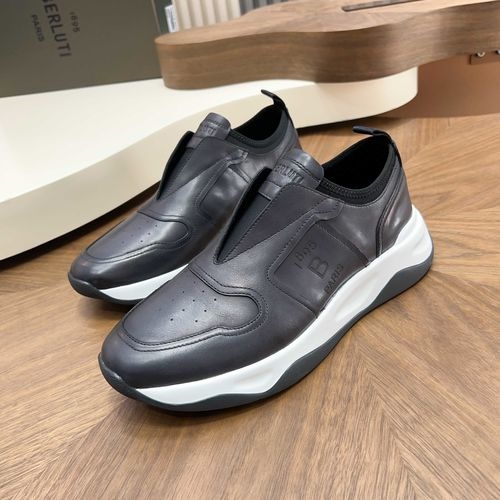 Berluti Patina Dyed Leather Sneakers With Tpu Sole